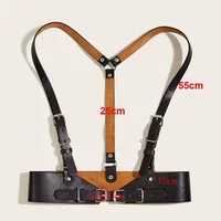 Punk Solid Color Pu Leather Metal Button Belt sku image 1