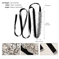 Wild Ribbon Bridal Belt Rhinestone Hand-sewn Girdle Wedding Dress Accessories Jewelry sku image 4