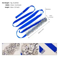 Wild Ribbon Bridal Belt Rhinestone Hand-sewn Girdle Wedding Dress Accessories Jewelry sku image 5