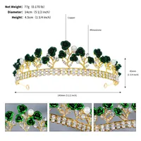 New Wedding Jewelry Baroque Red Rose Diamond Crown Wholesale Nihaowholesale sku image 3