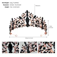 Wedding Crown Vintage Alloy Diamond Bridal Crown Baroque Princess Crown Jewelry sku image 8