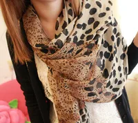 Women's Fashion Leopard Chiffon Patchwork Silk Scarves main image 2