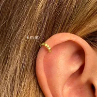 1 Piece 925 Sterling Silver Round Hoop Earrings main image 3