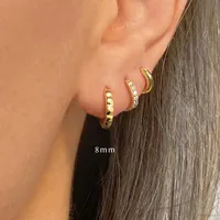 1 Piece 925 Sterling Silver Round Hoop Earrings main image 5