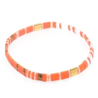 Cross-border New Arrival Twin Hand Jewelry Bohemian Beach Style Spring And Summer Tila Rainbow Small Bracelet For Women sku image 4