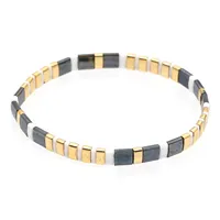 Cross-border New Arrival Twin Hand Jewelry Bohemian Beach Style Spring And Summer Tila Rainbow Small Bracelet For Women sku image 3