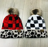 Women's Fashion Color Block Pom Poms Eaveless Wool Cap main image 1