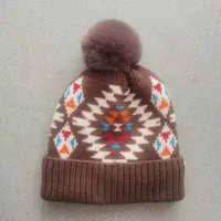 Women's Fashion Color Block Pom Poms Eaveless Wool Cap sku image 9