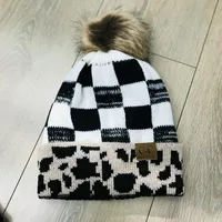 Women's Fashion Color Block Pom Poms Eaveless Wool Cap sku image 14