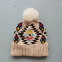 Women's Fashion Color Block Pom Poms Eaveless Wool Cap sku image 7
