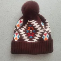 Women's Fashion Color Block Pom Poms Eaveless Wool Cap sku image 13