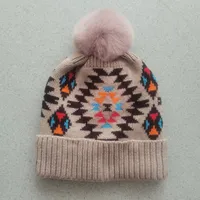 Women's Fashion Color Block Pom Poms Eaveless Wool Cap sku image 4