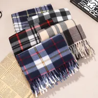 Women's Fashion Plaid Double-sided Velvet Tassel Winter Scarves main image 2