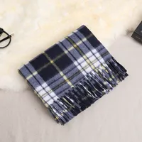 Women's Fashion Plaid Double-sided Velvet Tassel Winter Scarves sku image 4