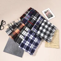 Women's Fashion Plaid Double-sided Velvet Tassel Winter Scarves main image 4