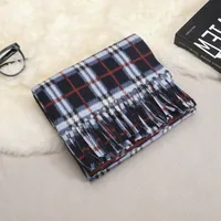 Women's Fashion Plaid Double-sided Velvet Tassel Winter Scarves sku image 7