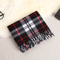 Women's Fashion Plaid Double-sided Velvet Tassel Winter Scarves sku image 6