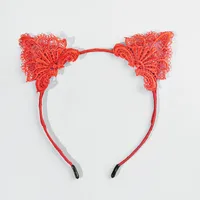 Cute Sexy Black Lace Cat Ear Lace Headband sku image 3