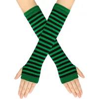Women's Fashion Stripe Knitted Fabric Arm Sleeves sku image 23