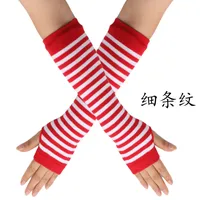 Women's Fashion Stripe Knitted Fabric Arm Sleeves sku image 15