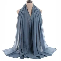 Malaysia New Breathable Pearl Chiffon Bubble Scarf Headscarf Solid Color Refreshing Sunscreen Chiffon Scarf Shawl sku image 64