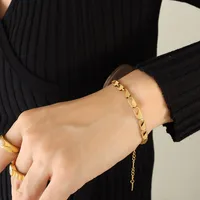 Wholesale Jewelry Printing 304 Stainless Steel No Inlaid 18K Gold Plated sku image 6