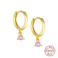 1 Pair 925 Sterling Silver Geometric Drop Earrings sku image 2