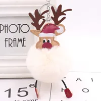 Cute Santa Claus Imitate Rex Rabbit Fur Sewing Unisex Keychain 1 Piece sku image 12