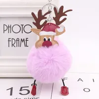 Cute Santa Claus Imitate Rex Rabbit Fur Sewing Unisex Keychain 1 Piece main image 4
