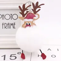 Cute Santa Claus Imitate Rex Rabbit Fur Sewing Unisex Keychain 1 Piece sku image 6