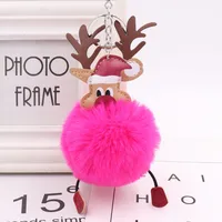Cute Santa Claus Imitate Rex Rabbit Fur Sewing Unisex Keychain 1 Piece sku image 11
