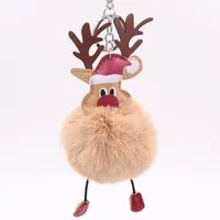 Cute Santa Claus Imitate Rex Rabbit Fur Sewing Unisex Keychain 1 Piece main image 5