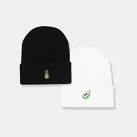 Unisex Simple Style Fruit Flower Crimping Wool Cap main image 3