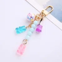 Cute Bear Resin Metal Women's Bag Pendant Keychain sku image 3