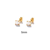 1 Pair 925 Sterling Silver Artificial Pearls Round Ear Studs sku image 2
