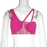 JFL21175 American Sexy Spice Camisole  Women's Fashion Hollow Short Top Women's Hair sku image 11