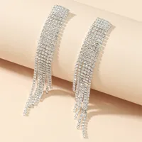Fashion Flash Tassel Diamond Earrings Wholesale Nihaowholesale main image 3