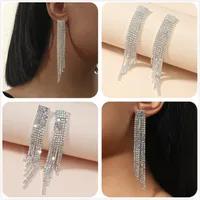 Fashion Flash Tassel Diamond Earrings Wholesale Nihaowholesale main image 7