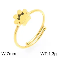 Wholesale Jewelry Simple Style Korean Style Animal Paw Print Titanium Steel 18K Gold Plated Plating Bracelets Earrings Necklace sku image 18