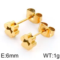 Wholesale Jewelry Simple Style Korean Style Animal Paw Print Titanium Steel 18K Gold Plated Plating Bracelets Earrings Necklace sku image 13