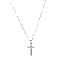 Hip Hop Cross Pendant Diamond Necklace sku image 1