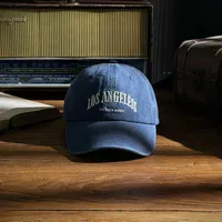 Unisex Retro Letter Embroidery Curved Eaves Baseball Cap sku image 4