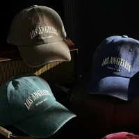 Unisex Retro Letter Embroidery Curved Eaves Baseball Cap main image 3