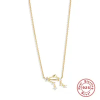 Silver Zircon Plating Inlay Constellation Necklace sku image 5