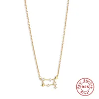 Silver Zircon Plating Inlay Constellation Necklace sku image 6