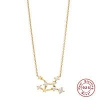 Fashion Constellation Sterling Silver Inlay Zircon Pendant Necklace 1 Piece sku image 2