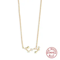 Silver Zircon Plating Inlay Constellation Necklace sku image 3