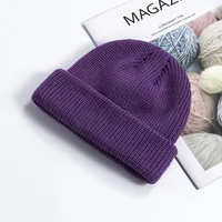 Unisex Simple Style Solid Color Crimping Wool Cap sku image 5