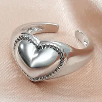 Wholesale Jewelry Simple Style Heart Alloy Open Rings main image 3