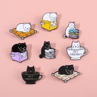 Cute Cat Alloy Stoving Varnish Unisex Brooches main image 3